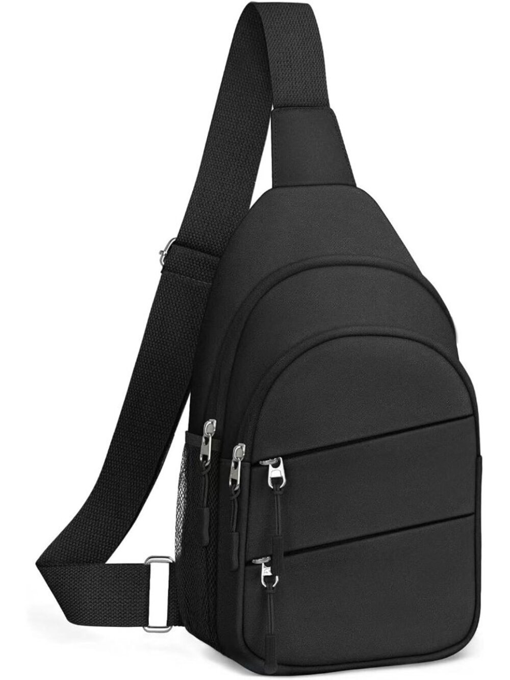 Women's Black Lightweight Small Hiking Sling Outdoors Travel Crossbody Bags
